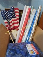 gift wrap, boxes, flags