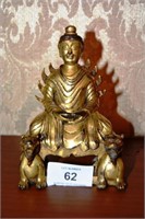 Fine antique Chinese gilt bronze seated Buddha