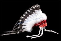 Blackfeet Indian Beaded Feather Headdress