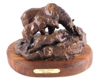 Three Bears Bronze Sculpture by Bob Scriver