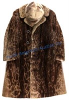 Magasin Du Nord Leopard Seal Skin Coat & Hat