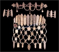 Tibetan Ritual Bone Apron Crown Cuffs 18th/19th C.