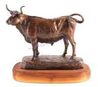 On Big Dry Creek Steer Bronze by Bob Scriver