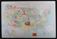 1891 Indian Reservation Map of the United States