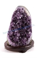 Amethyst Crystal Geode Formation with Stand