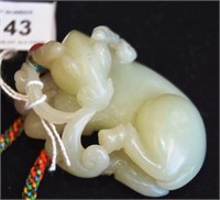 Chinese white jade carving of a ram