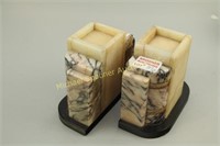 PAIR FRENCH MARBLE BOOKENDS - ART DECO STYLE