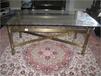 HIGH QUALITY CRYSTAL & BRASS COFFEE TABLE