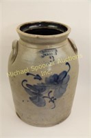 TWO-GALLON COBALT DECORATED MERCHANT CROCK