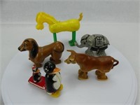 5 ASSORTED PLASTIC WALKING TOYS