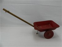 UNMARKED RED TIN WAGON/TRAILER