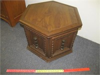 Vintage Hexagonal Mid-Century Side Table