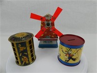 3 TIN CHILD'S TOY COIN BANKS