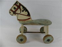 UNMARKED ALL WOODEN SIT & RIDE HORSE