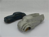 2 SUN RUBBER CO. 5.5" TOY CARS