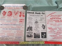3pc Vintage Texas Music Play Bills
