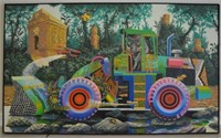 Loader with Warthog Oil on Canvas by Roger Smith