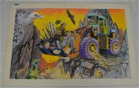 Payloader with Gorilla Painting by Roger Smith