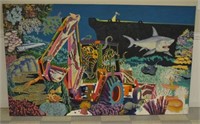Backhoe with Shark Oil on Canvas by Roger Smith