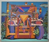 Truck with Octopus Oil on Canvas by Roger Smith