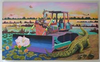 Bulldozer with Gator Oil on Canvas by Roger Smith