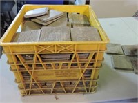 Large Quantity of Stone Tiles in Milk Crate