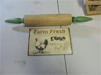 Fresh Eggs Sign & Rolling Pin