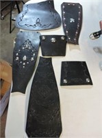 Lot of Leather Studded Mudflap Pieces