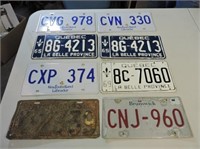 Lot of Eight License Plates