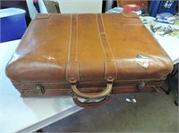 Large Vintage Leather Suitcase