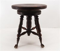 Antique Ball & Claw Swivel Piano Stool