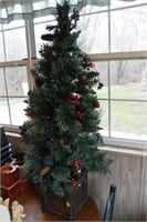 ARTIFICIAL CHRISTMAS TREE LIT AND DECORATED - 48"
