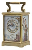 French Porcelain Panel Repeater Carriage Clock