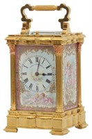 French Porcelain Panel Repeater Carriage Clock