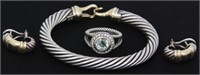 3 Pcs. David Yurman Sterling Cable Jewelry