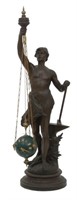 Monumental French Figural Conical Mystery Clock