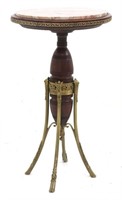 Bronze And Mahogany Marble Top Stand