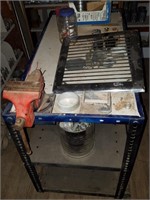 Rolling Metal Work Cart, W/vice Attach, W/ Content