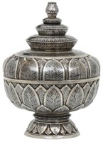 Lg. Silver and Niello Covered Urn