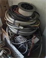 Pile Of Electrical Cables, Conduit, Breaker Boxes,