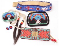 Native American Beaded Buckles, Headbands