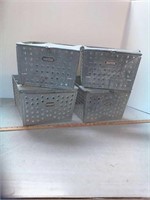 4 vintage metal gym/locker room wire baskets.