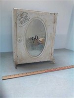 Vintage wall hanging tin medicine cabinet with