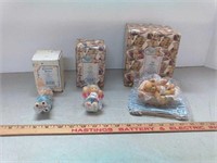 3 cherished teddies figurines with box
