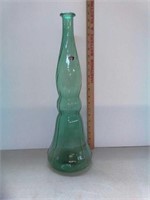 Green glass deco bottle
