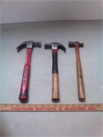 2 plumb hammers and small hammer