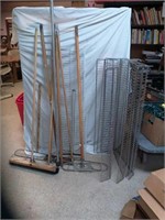 Wire racks, dusters, shop broom and more