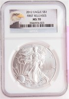 Coin 2012 American Silver Eagle Certified NGC