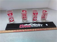 Coors light beer bar drink mat & 4 1971 Husker