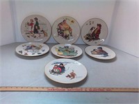 7 Norman Rockwell deco plates